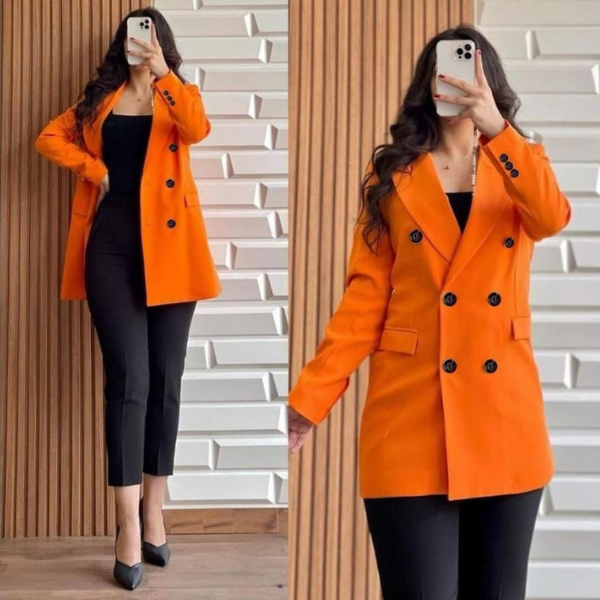 Womens Casual Blazer Double Button top Coat