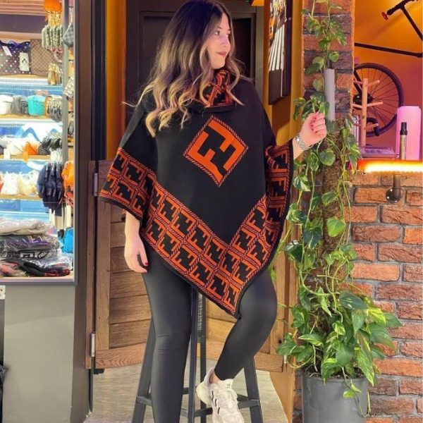 Women’s Monogram Winter Fleece Poncho Shawl
