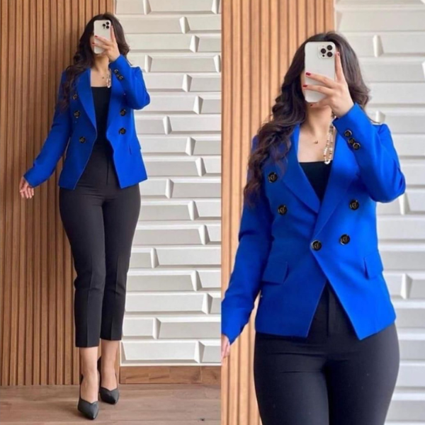 Womens Casual Blazer Double Button top Coat