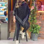 Women’s Monogram Winter Fleece Poncho Shawl